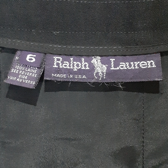 Vintage Ralph Lauren Purple Label Women's Wool Pencil Skirt Black Size 6 - Picture 6 of 7